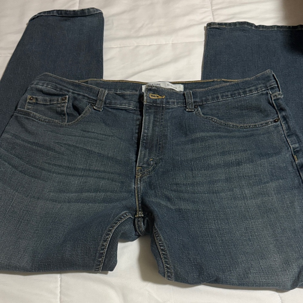 Signature Dark Blue Straight Jeans